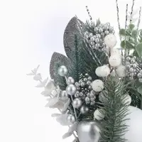 Новогодняя композиция на стол &laquo;Зимнее волшебство. Величие&raquo; пластик, 24&times;10.5 см, белый