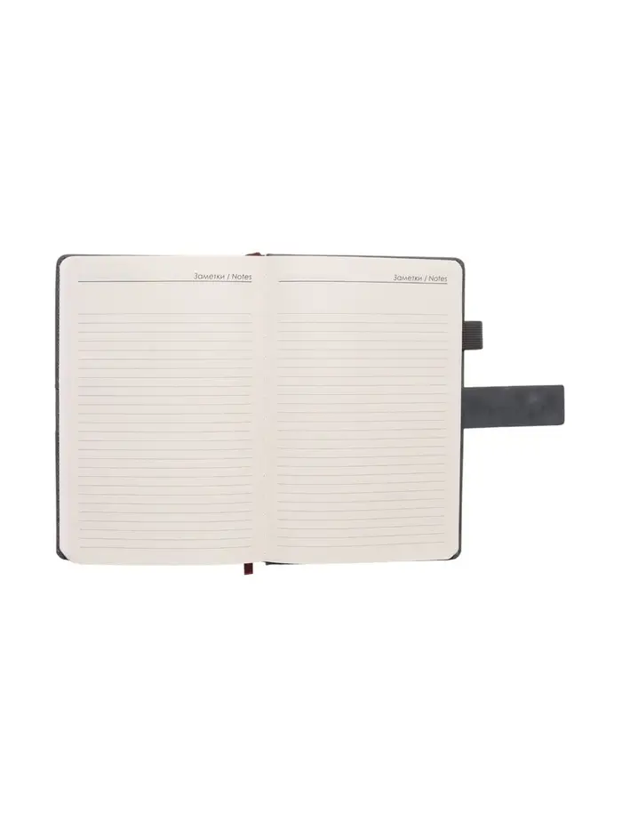 Ежедневник недатированный формат А5, с хлястиком, 128л, линия, пвх, Серый