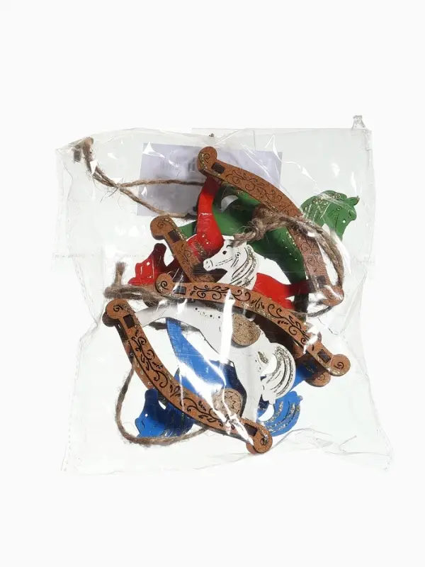 Набор ёлочных украшений "Лошадки-качалки" 9х2,5х8 см, Ассорти, 4 шт.