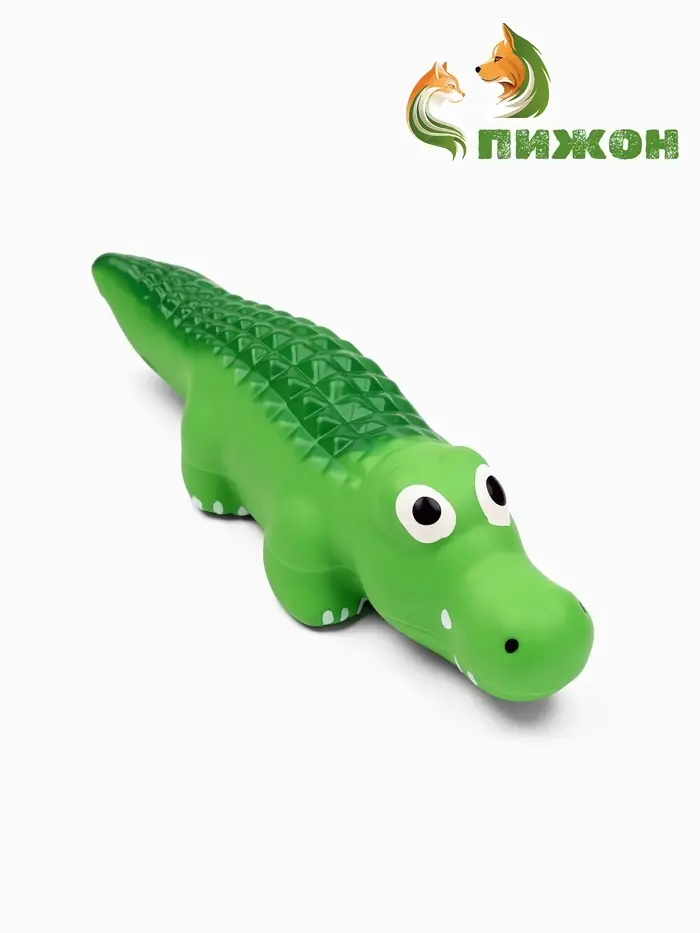 Пищащая игрушка для собак &laquo;Крокодил&raquo;, 20.5&times;6.5 см, латекс