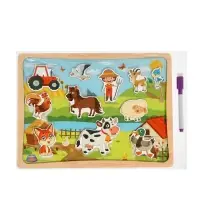 Пазлы для малышей "Ферма" цветные липучки Пазлы для малышей "Ферма" цветные липучки