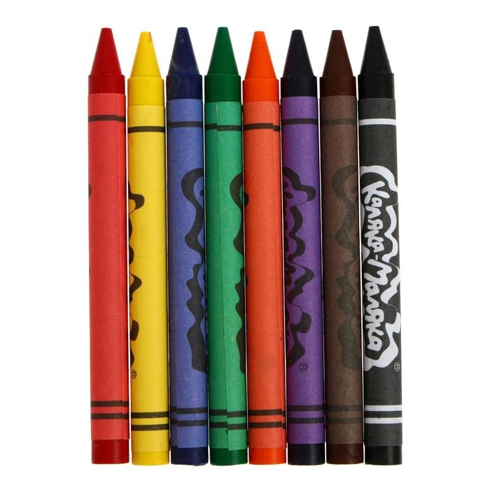 Мелки восковые 8 цветов, Мелки восковые 8 цветов, "Каляка-Маляка", круглые