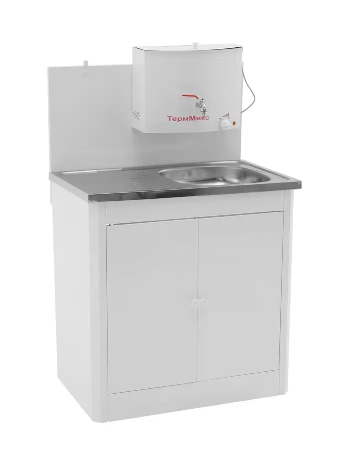 Умывальник "ТермМикс" Тандем, с ЭВН, нержавеющая мойка, 1250 Вт, 17 л, белый