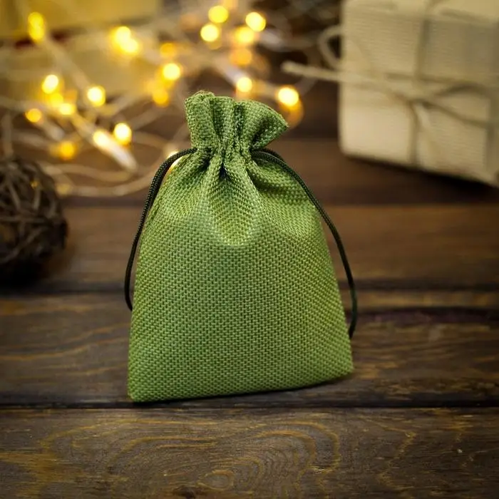 Мешочек подарочный из холщи, зелёный, 10 х 14 см Мешочек подарочный из холщи, зелёный, 10 х 14 см