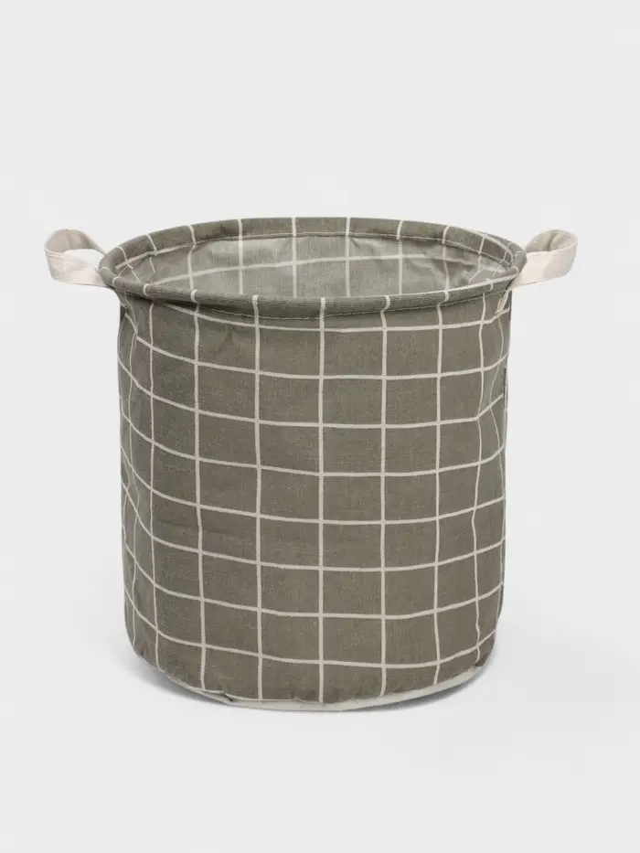Корзина для белья Доляна &laquo;Клетка&raquo;, 30&times;30&times;30 см, серая