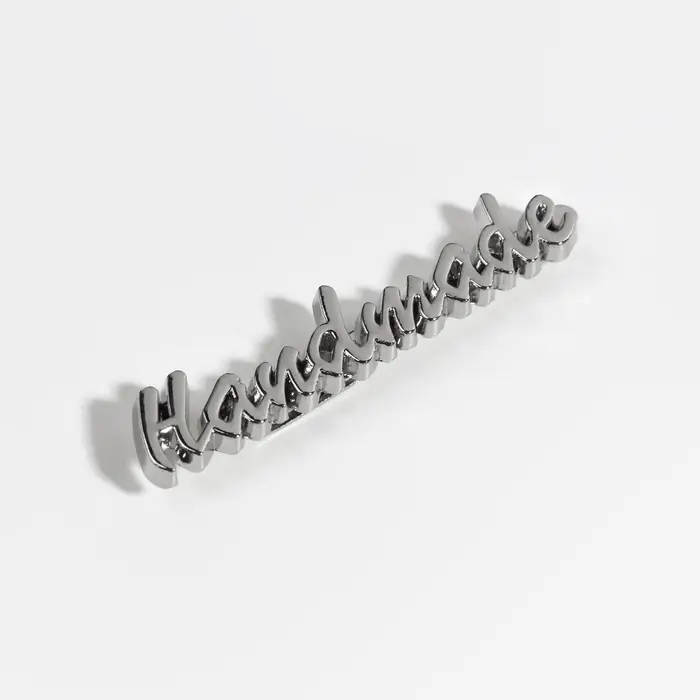 Декоративные элементы на прокол &laquo;Hand made&raquo;, 5.4&times;1 см, 10 шт., цвет серебряный