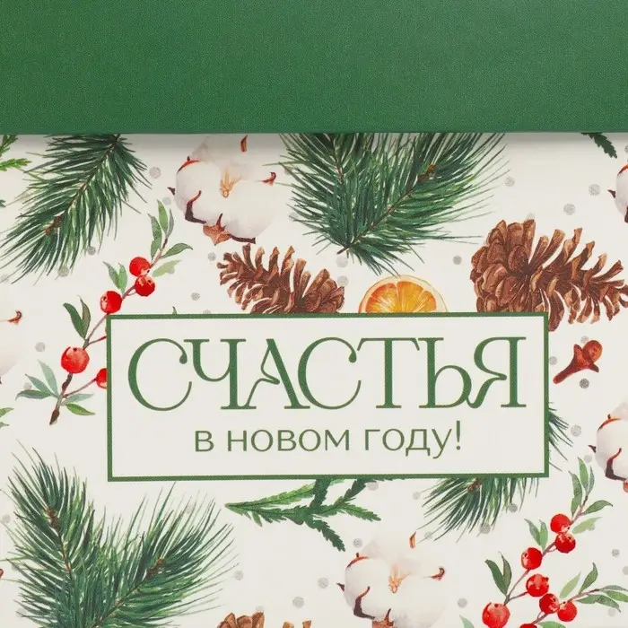 Коробка подарочная новогодняя складная «Новогодние ветки», 10 х 10 х 10 см Коробка подарочная новогодняя складная «Новогодние ветки», 10 х 10 х 10 см