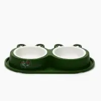 Миска двойная фигурная 29,5 х 14 х 4 см, зелёная