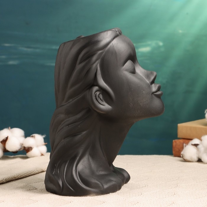 Кашпо - ваза  Кашпо - ваза "Лилит" чёрное 25*14см