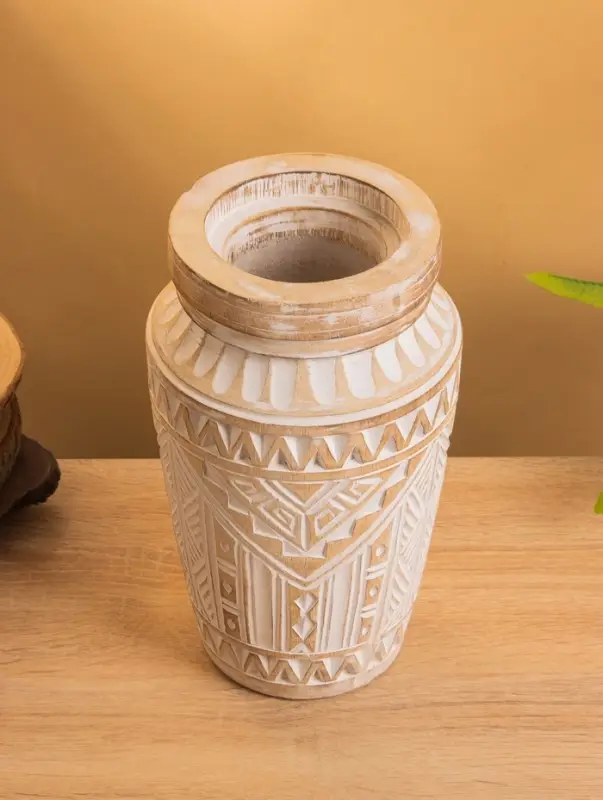 Ваза интерьерная, 15×15×25 см, дерево