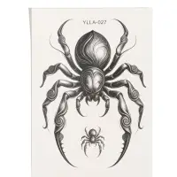 Татуировка на тело &laquo;Пауки&raquo;, 12.5&times;20.7 см, чёрная