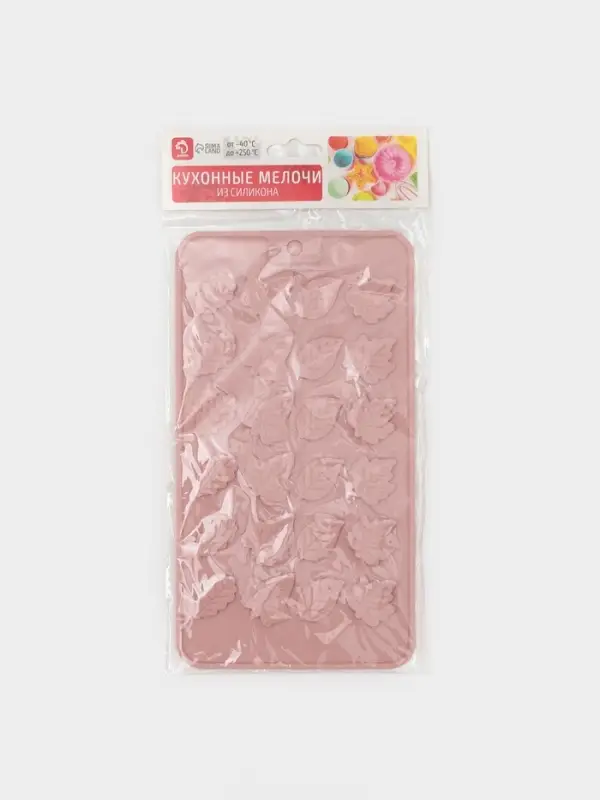 Форма для конфет и шоколада Доляна &laquo;Листики&raquo;, силикон, 21.2&times;11.5 см, 24 ячейки, розовая