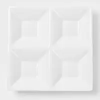 Менажница 4 ячейки Wilmax, 15&times;15 см, фарфор, белая