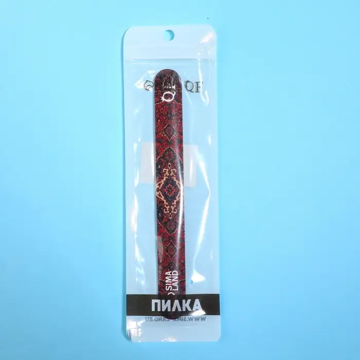 Пилка для ногтей «Ковёр», прямая, 180/240 грит, 18 см, разноцветная