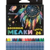 Мелки восковые 24 цвета &laquo;Луч&raquo;, круглые, МИКС