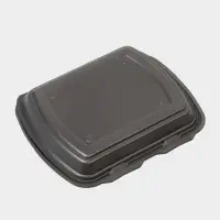 Ланч - бокс одноразовый, 24.7&times;20.6&times;7 см, 1 секция, полистирол, чёрный