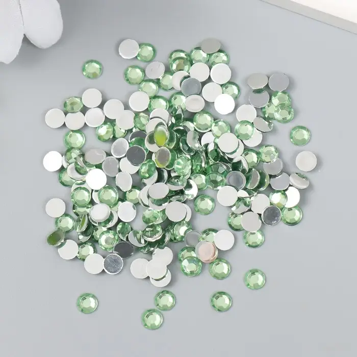 Декор для творчества в бутылочке Декор для творчества в бутылочке "Стразы. Светло-зелёный" набор 500 шт d=0,5 см 7х2х2 см
