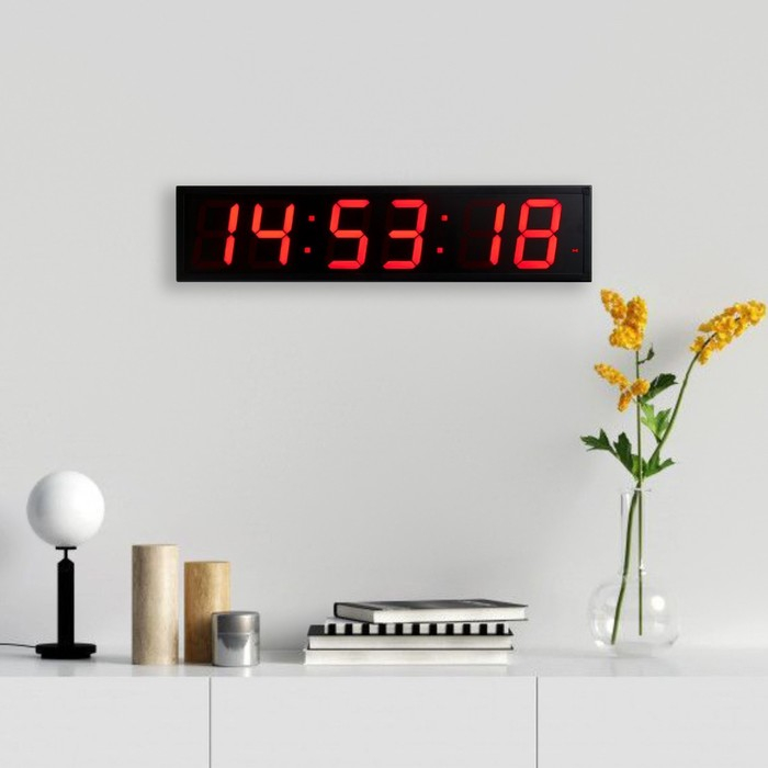 Часы электронные настенные  Часы электронные настенные "Соломон", таймер, секундомер, 97 х 8 х 23 см