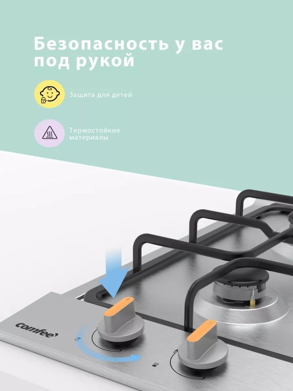 Газовая варочная панель CGH301X, 2 конфорки, нерж сталь Газовая варочная панель CGH301X, 2 конфорки, нерж сталь