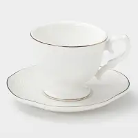 Кофейная пара WY Empire, чашка 100 мл, блюдце d=6.8 см, фарфор, белый
