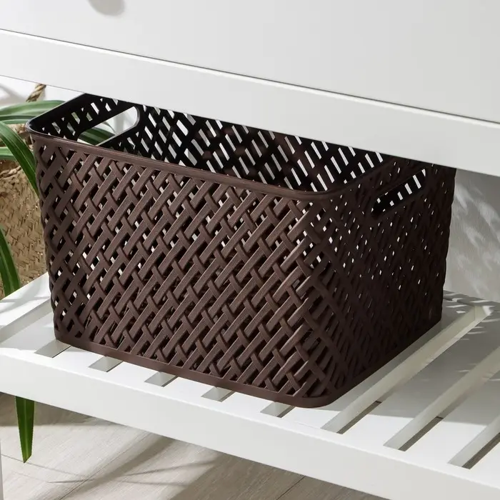 Корзина для хранения &laquo;Плетёнка&raquo;, 34.5&times;30&times;22.5 см, коричневая