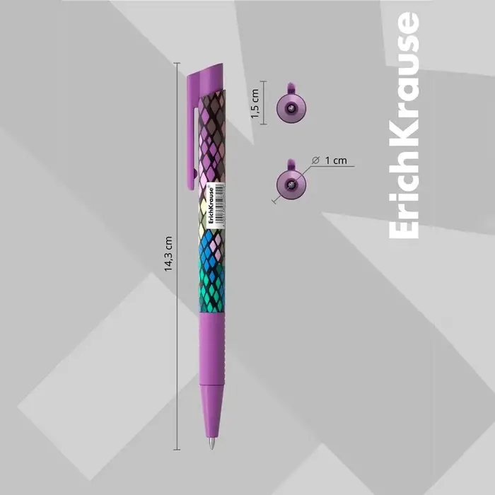 Ручка шариковая автоматическая ErichKrause ColorTouch Purple Python, узел 0.7 мм, чернила синие, тонкое письмо, корпус Soft Touch Ручка шариковая автоматическая ErichKrause ColorTouch Purple Python, узел 0.7 мм, чернила синие, тонкое письмо, корпус Soft Touch