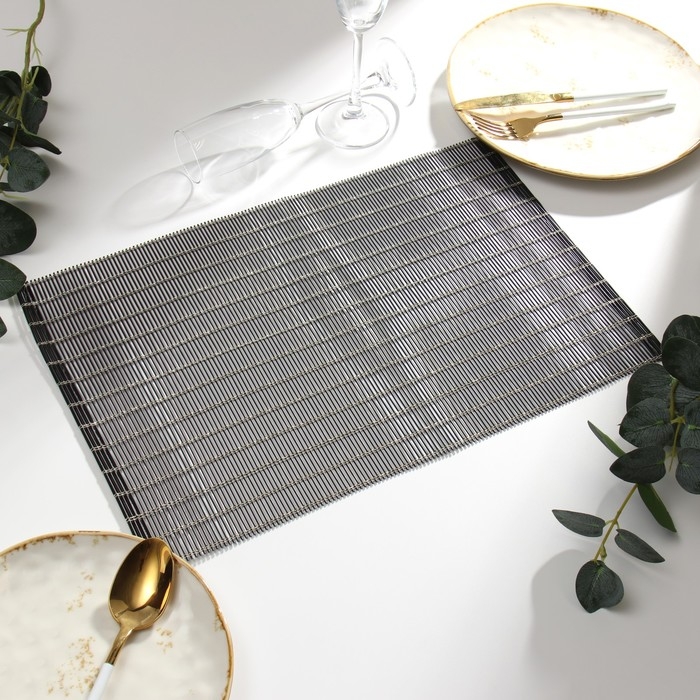 Салфетка на стол Доляна, цв.черное золото, 45*30см Салфетка на стол Доляна, цв.черное золото, 45*30см