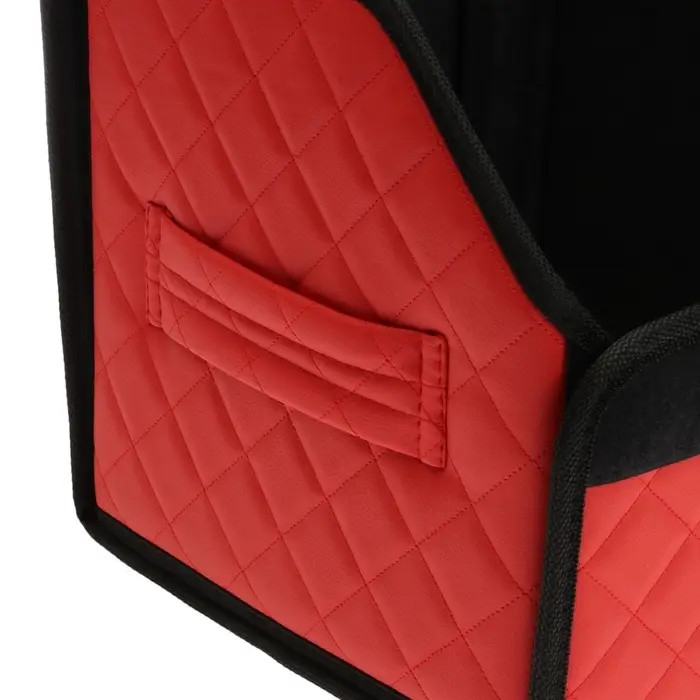 Органайзер кофр в багажник автомобиля Cartage саквояж, экокожа стеганая, 50х30х30 см, красный