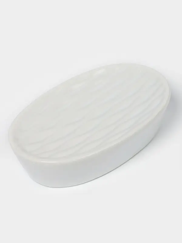 Набор аксессуаров для ванной комнаты Доляна &laquo;Течение&raquo;, 4 предмета, дозатор 350 мл, мыльница, два стакана 300 мл, белый