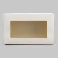 Упаковка для продуктов с окном, белая, 23×14×6 см, 1.9 л