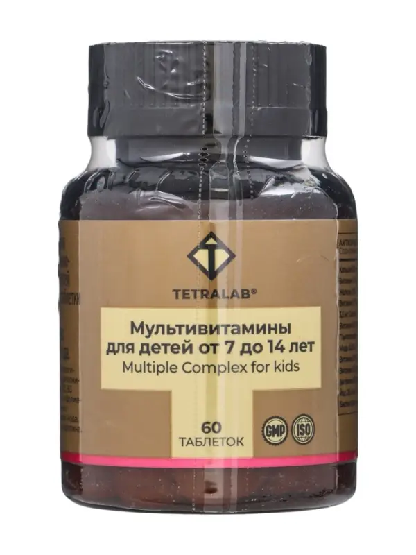 Мультивитамины Премиум для детей от 7 до 14 лет От А до Zn TETRALAB, жев.таб. №60