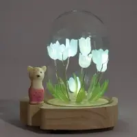 Фигура светодиодная &laquo;Тюльпаны с медвежонком&raquo; 8&times;7&times;10 см