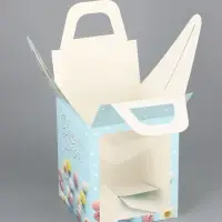 Коробка подарочная пасхальная с окном «Небесная голубая» 15×15×18 см Коробка подарочная пасхальная с окном «Небесная голубая» 15×15×18 см