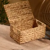 Корзинка прямоугольная с крышкой, 33×22×14 см, водный гиацинт Корзинка прямоугольная с крышкой, 33×22×14 см, водный гиацинт