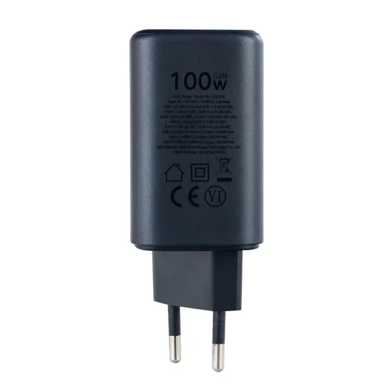 Переходник сетевого зарядного устройства на USB + 2 Type-C 100W E0121400 Baseus черный