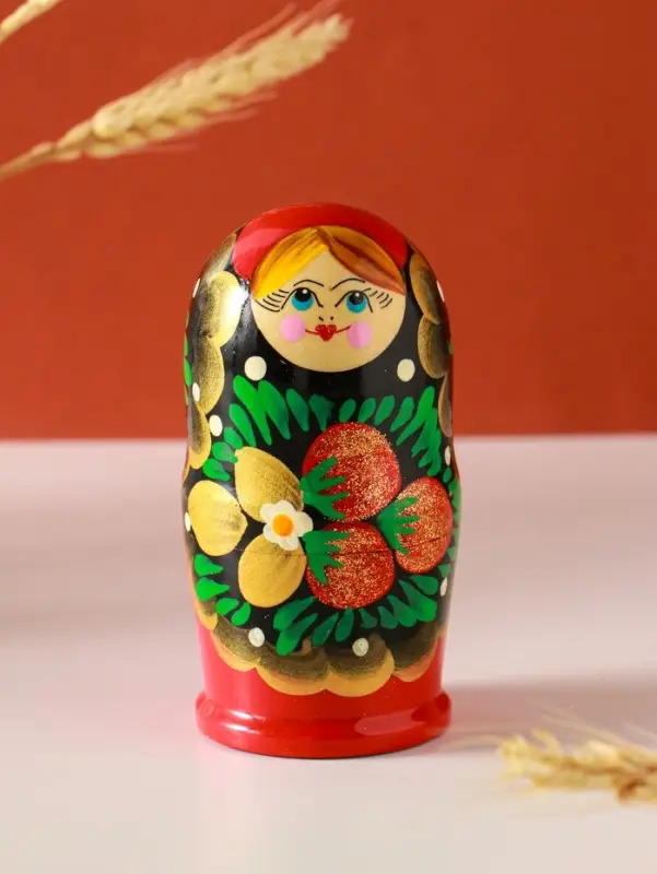 Матрёшка дерево &laquo;Наталья&raquo;, ягоды, 5-кукольная