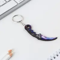 Брелок для ключей деревянный "Керамбит", космос, 2,5 х 7 см