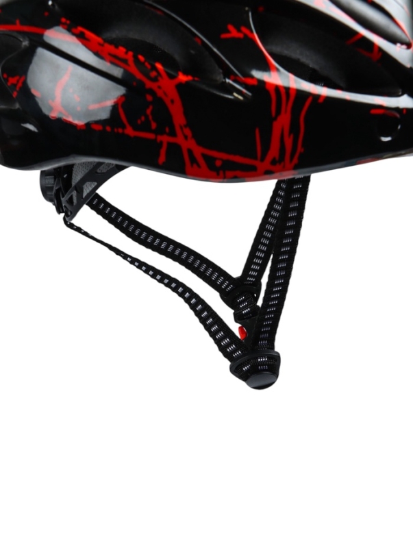 Шлем велосипедиста, L, чёрный с красными вставками Шлем велосипедиста, L, чёрный с красными вставками