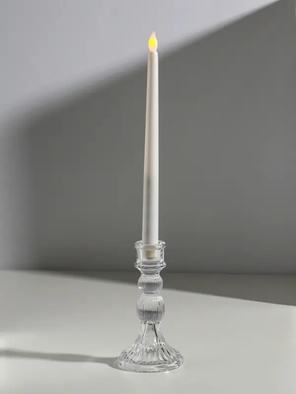 Стеклянный подсвечник на 1 свечу &laquo;Колонна с шарами&raquo;, прозрачный, 15.5&times;8&times;8 см