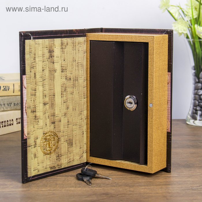 Сейф-книга дерево  Сейф-книга дерево "Карта мира" кожзам 21х13х5 см