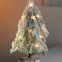 Фигура светодиодная "Заснеженная ель" 29 см, 20 LED, AG13х3 (в компл.), БЕЛЫЙ