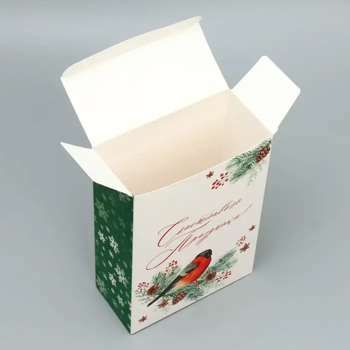 Коробка подарочная новогодняя складная «Счастливого праздника», 16 х 23 х 7.5 см