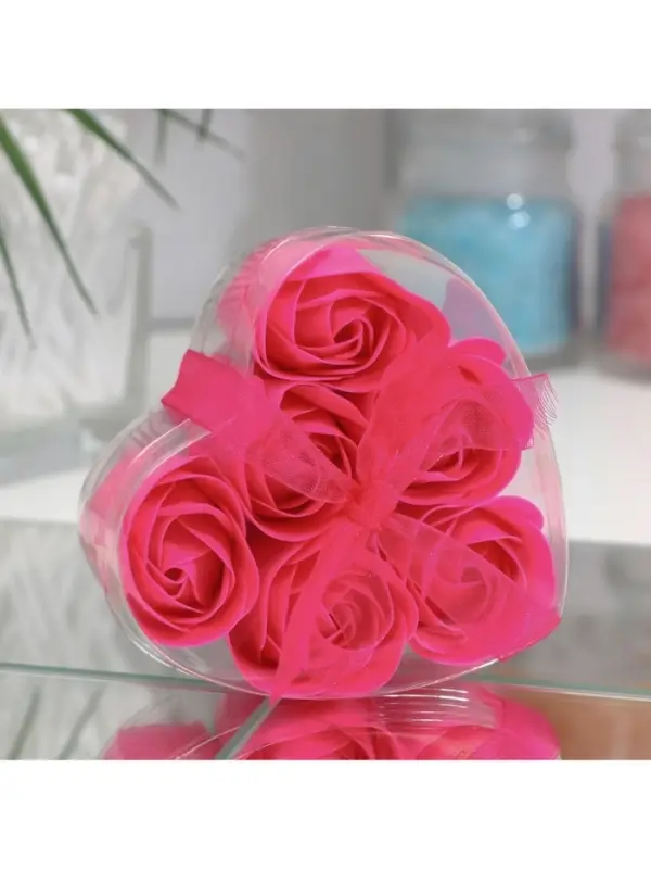 Мыльные розочки, фуксия, набор 6 шт., в коробке