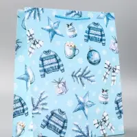 Пакет подарочный новогодний ламинированный, &laquo;Новогодние игрушки &raquo;, 26&times;12&times;32 см