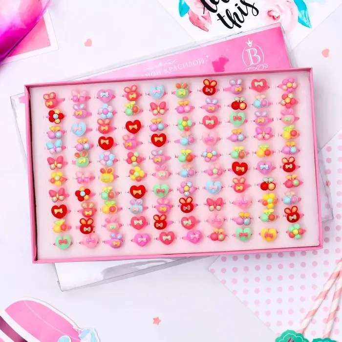 Кольцо детское Выбражулька «Ассорти бантиков», форма МИКС, МИКС Кольцо детское Выбражулька «Ассорти бантиков», форма МИКС, МИКС