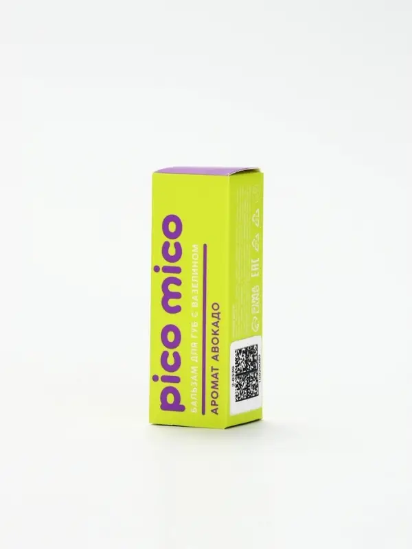 Бальзам для губ с вазелином, аромат: авокадо, 3.8 г, PICO MICO