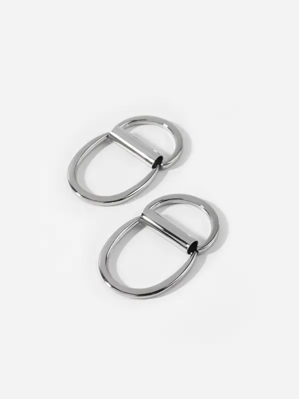 Полукольцо для сумок двойное, d=20 мм, толщина - 1 мм, 2 шт., цвет серебряный