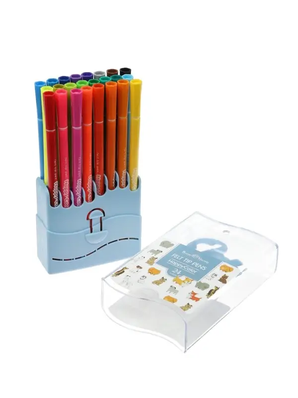 Фломастеры 24 цветов &laquo;Собаки&raquo;, в пластиковом пенале