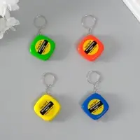 Рулетка-брелок для ключей на кольце «Эксперт», 1 метр, 3.5×3.5 см, МИКС