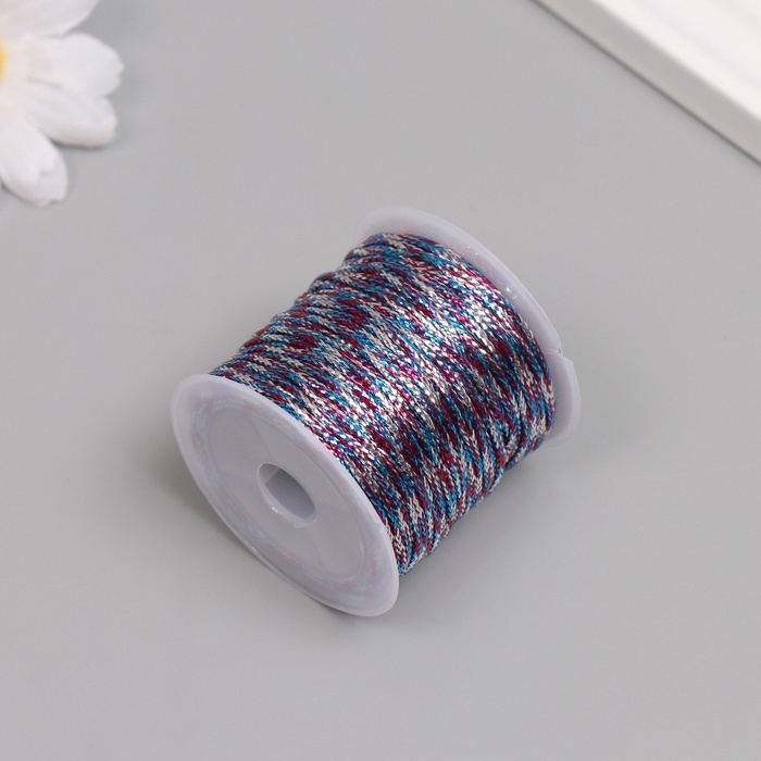 Сутажный шнур на бобине Сутажный шнур на бобине "Синий фиолет" намотка 15 м толщина 2 мм 4,3х4,7х4,7 см